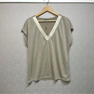 L Essentials Milano Woven V-Neck Sleeveless Top NWT